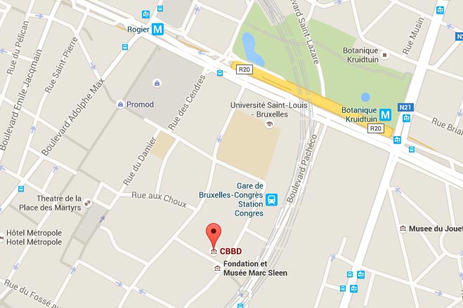 Carte centre de la BD à Bruxelles