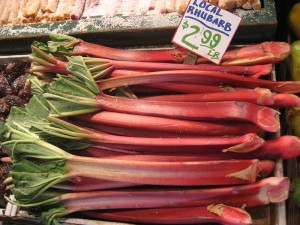 Rhubarbe sur un marché