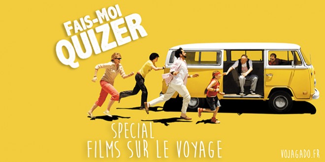 affiche du film Little Miss Sunshine avec les personnages du films qui courent après un minivan jaune